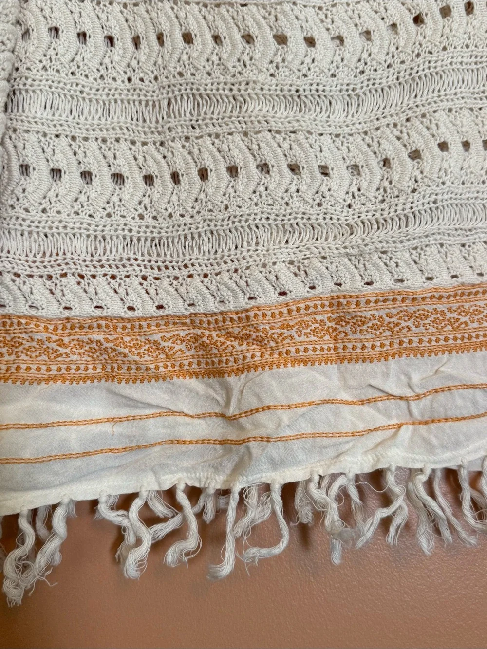Free People New Romantics Crochet Fringe Top S Coastal Cowgirl Boho Festival Y2K
